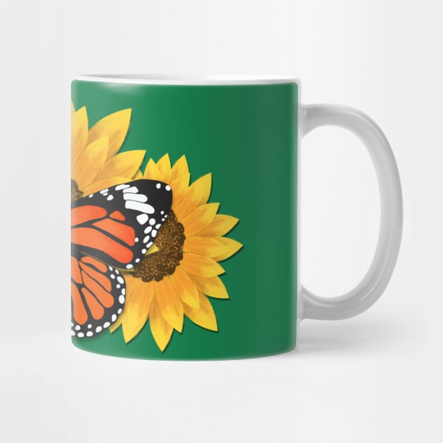 Monarch butterfly with SunFlower by AlondraHanley